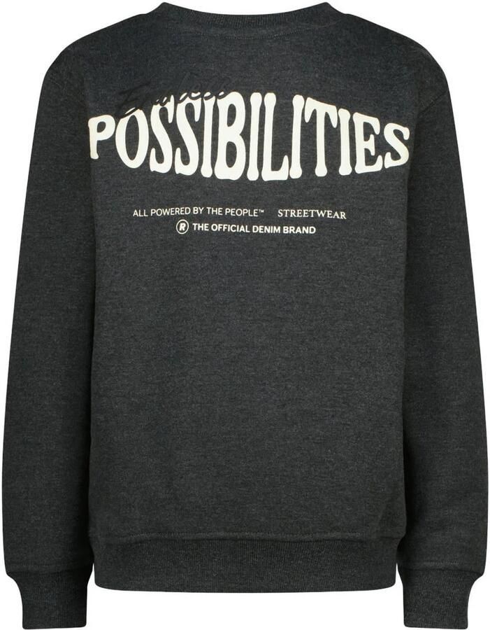 Raizzed rechtvallende sweater met backprint grijs Jongens Katoen Ronde hals - Foto 4