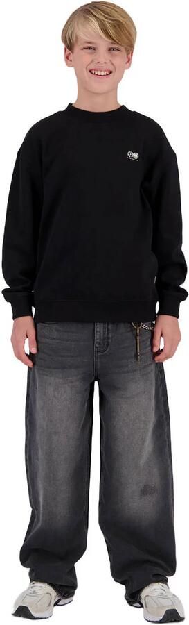 Raizzed boxy sweater met backprint zwart Jongens Katoen Ronde hals Backprint