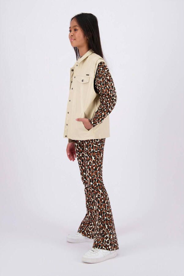 Raizzed imitatieleren gilet Isabel beige Meisjes Imitatieleer Klassieke kraag 140