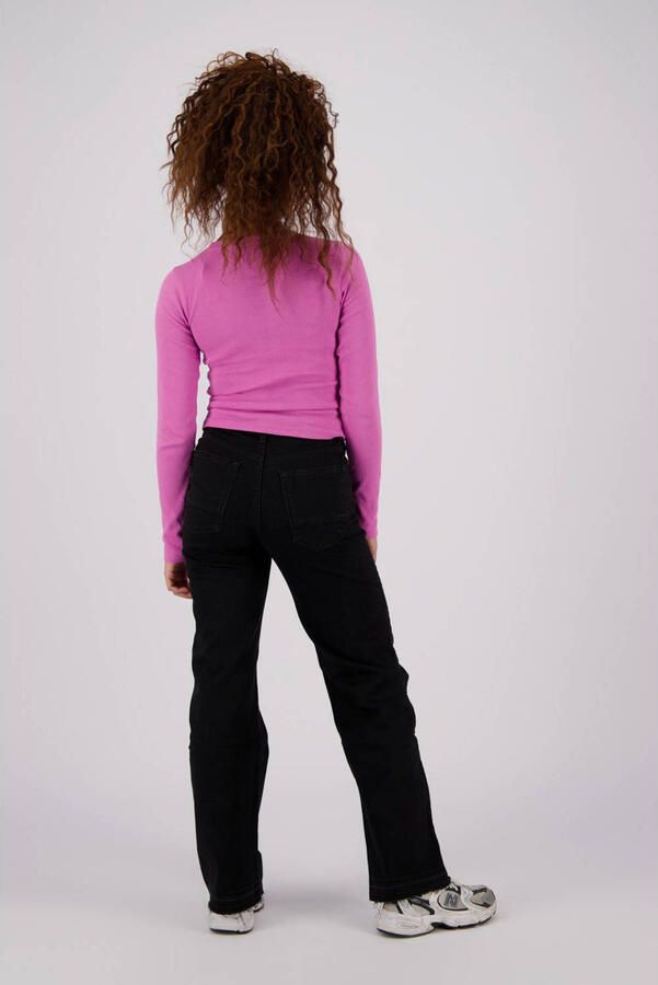 Raizzed longsleeve Roze Meisjes Stretchkatoen Ronde hals Effen 140