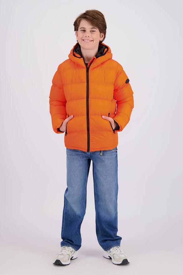 Raizzed pufferjas oranje Jongens Polyamide Capuchon Effen
