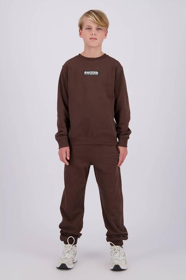 Raizzed rechtvallende sweater met logo bruin Logo