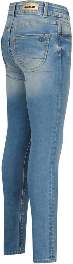 Raizzed skinny jeans Chelsea Crafted met slijtage mid blue stone Blauw Meisjes Stretchdenim 146