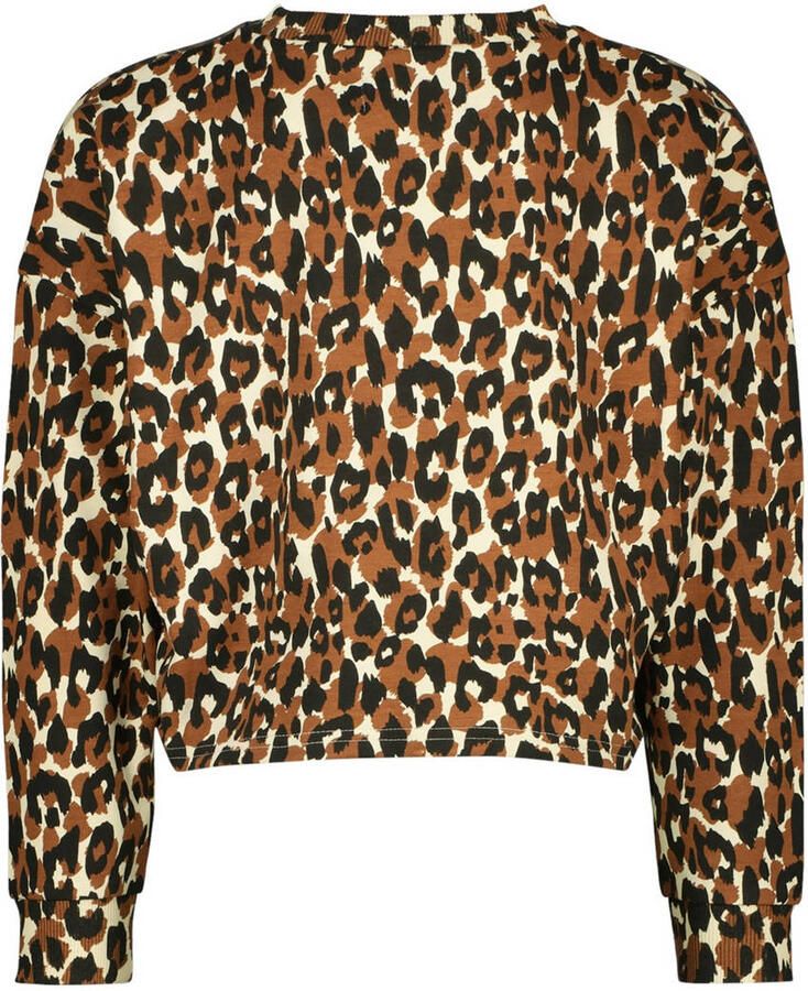 Raizzed sweater Hanna met panterprint bruin beige Panterprint 164