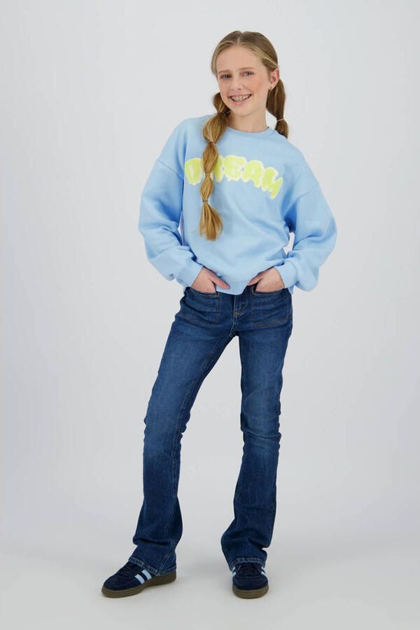 Raizzed sweater lichtblauw