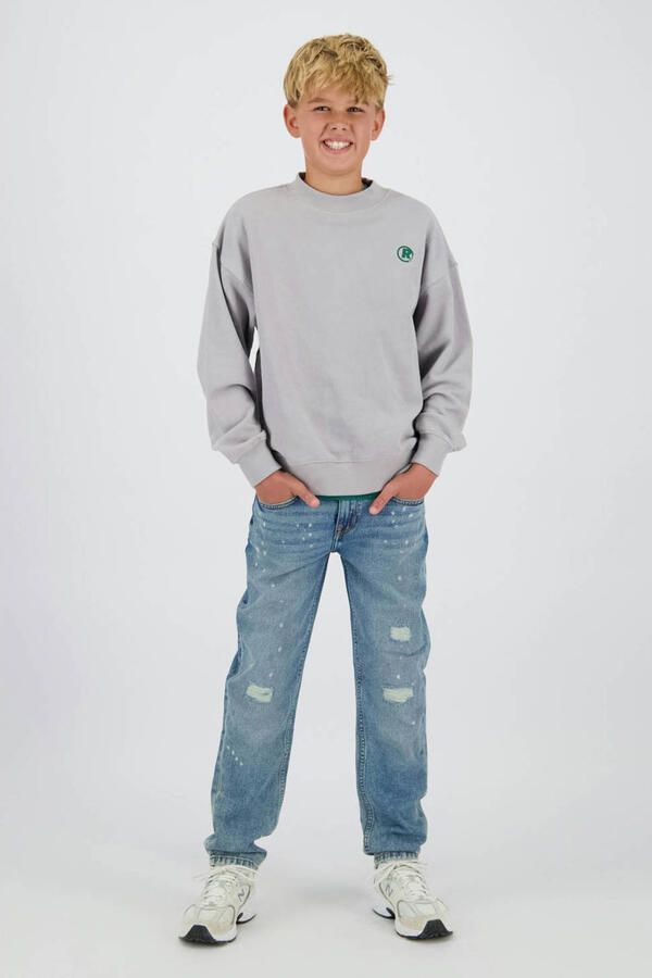 Raizzed sweater met backprint grijs