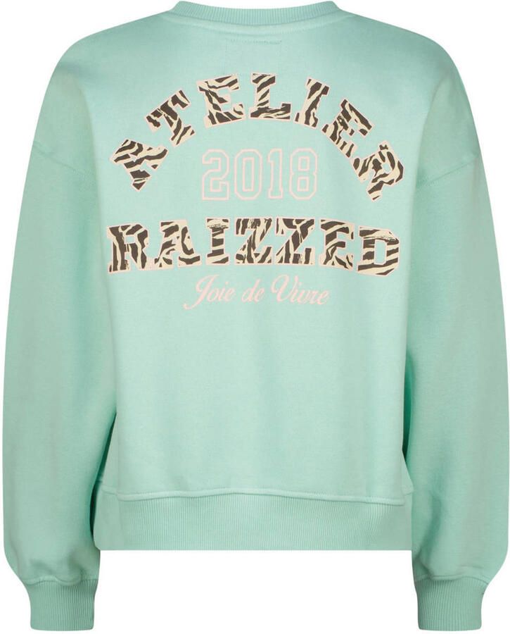 Raizzed sweater met print mintgroen - Foto 2