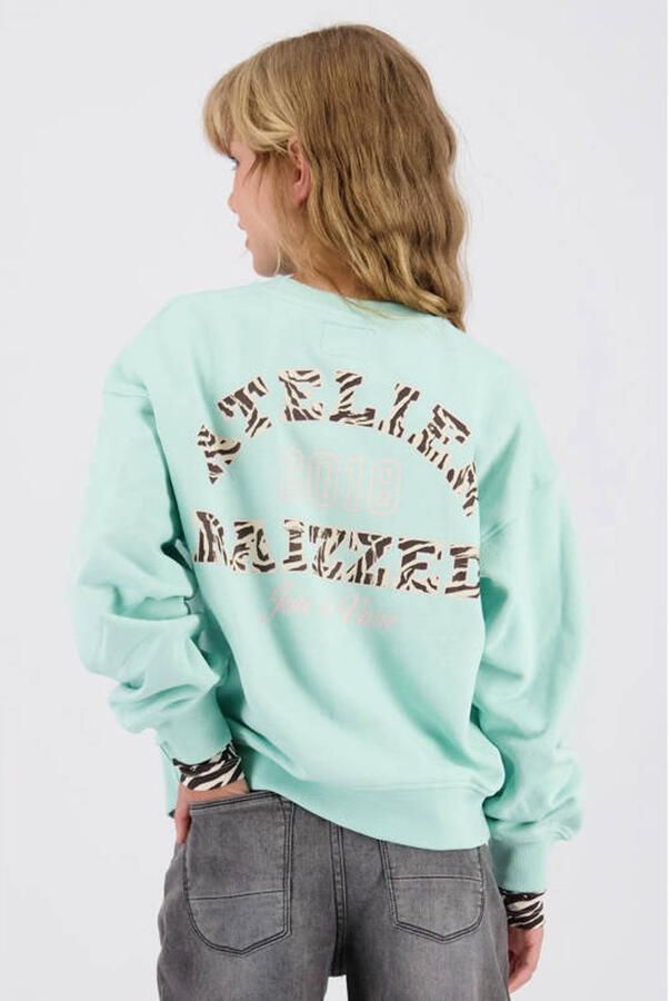 Raizzed sweater met print mintgroen Printopdruk - Foto 3