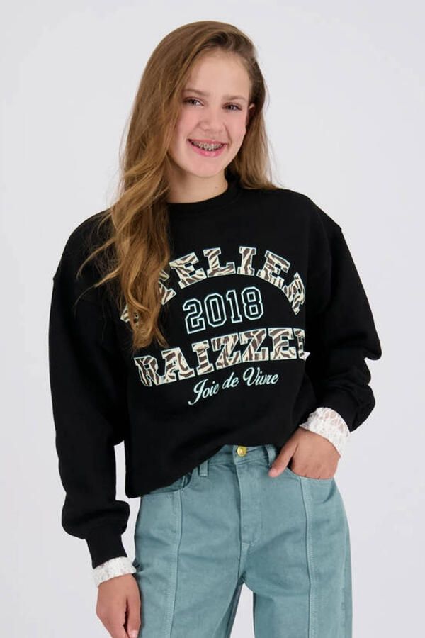 Raizzed sweater met print zwart Printopdruk - Foto 2