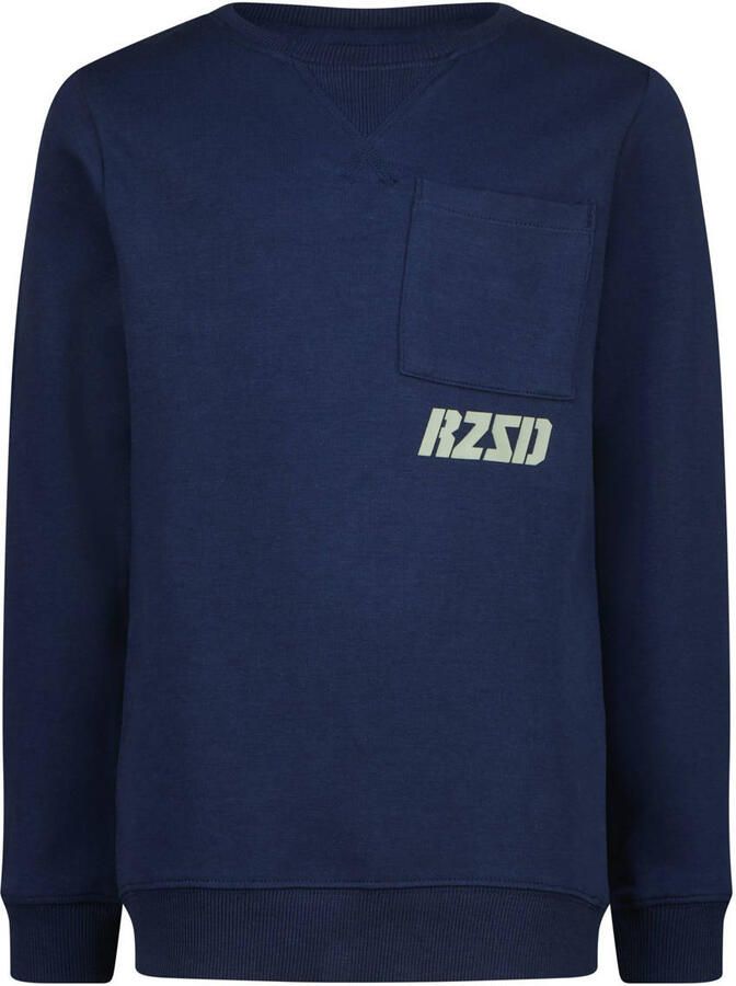 Raizzed sweater Naxos met printopdruk donkerblauw zachtgroen Printopdruk 104
