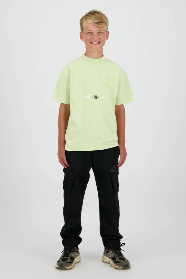 Raizzed T-shirt met backprint limegroen Jongens Katoen Ronde hals Backprint
