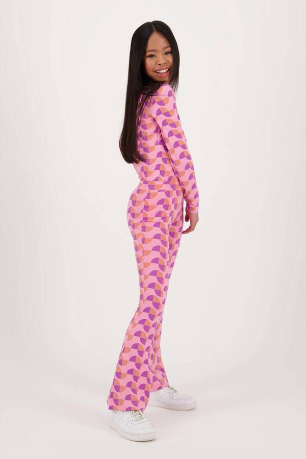 Raizzed top Marita met all over print lichtroze paars oranje Meisjes Stretchkatoen Opstaande kraag 176 - Foto 2