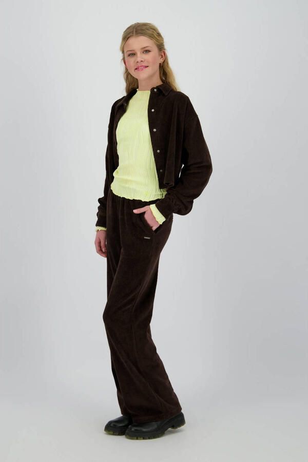 Raizzed wide leg flared broek donkerbruin - Foto 2