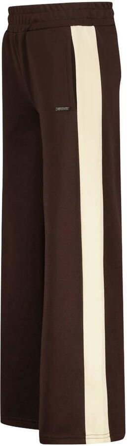 Raizzed wide leg gestreepte joggingbroek bruin - Foto 4