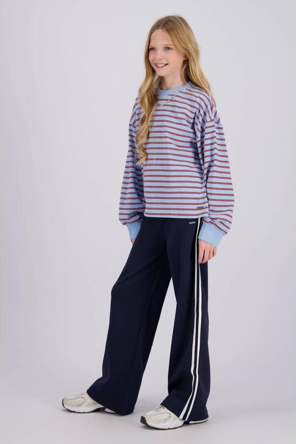 Raizzed wide leg gestreepte joggingbroek donkerblauw Meisjes Sweat Streep - Foto 2