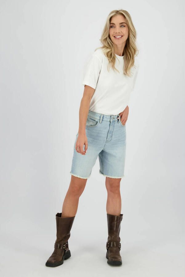 Raizzed wide leg regular waist short light blue denim