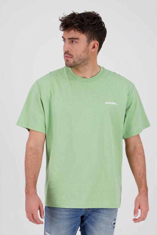 Raizzed regular fit T-shirt met backprint retro green
