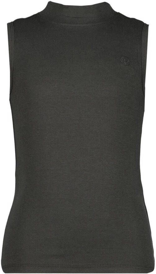 Raizzed ribgebreid T-shirt Hoya grijs Meisjes Stretchkatoen Opstaande kraag 116
