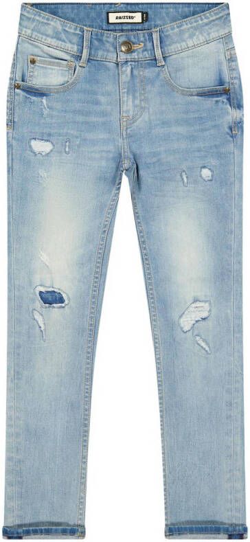 Raizzed skinny jeans Tokyo crafted met slijtage light blue stone Blauw Jongens Stretchdenim 116