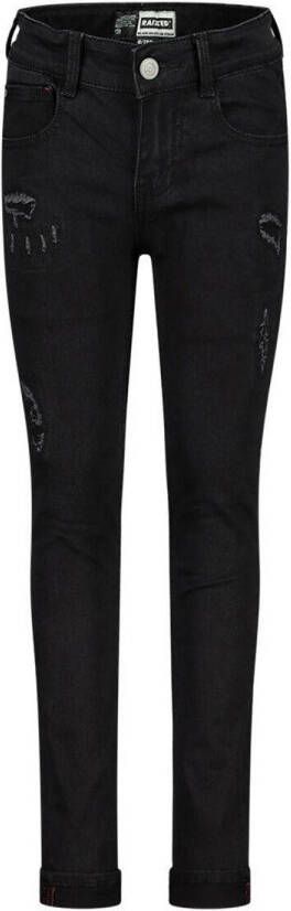 Raizzed skinny jeans zwart Jongens Stretchdenim Effen 152