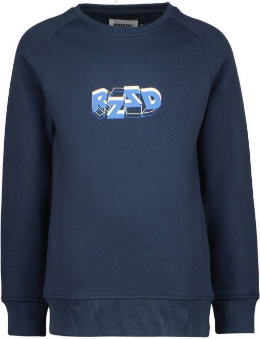 Raizzed sweater Colton met logo donkerblauw