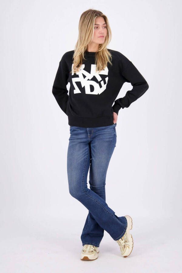 Raizzed sweater Falun met tekst zwart wit