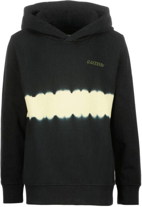 Raizzed hoodie Jermain met tekst zwart Sweater Tekst 104