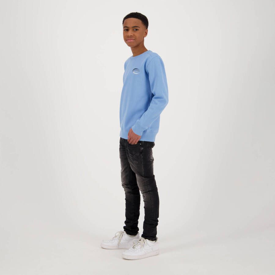 Raizzed sweater Konrad met tekst blauw Tekst 104