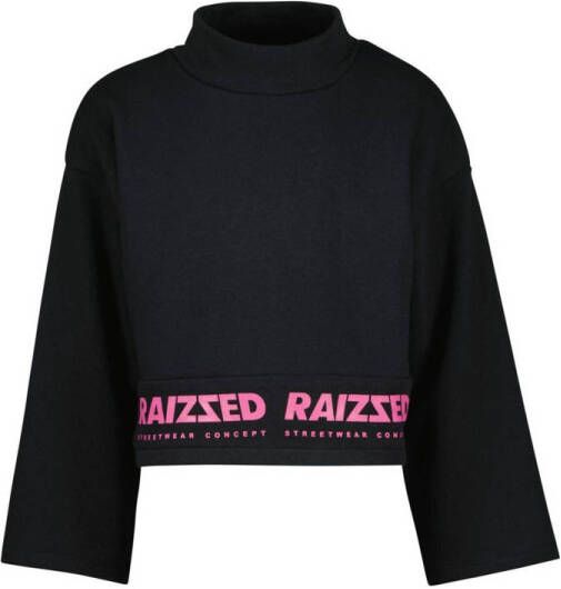 Raizzed sweater met logo zwart roze