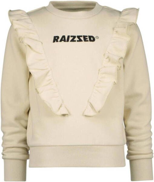 Raizzed sweater Misurina met logo en ruches offwhite