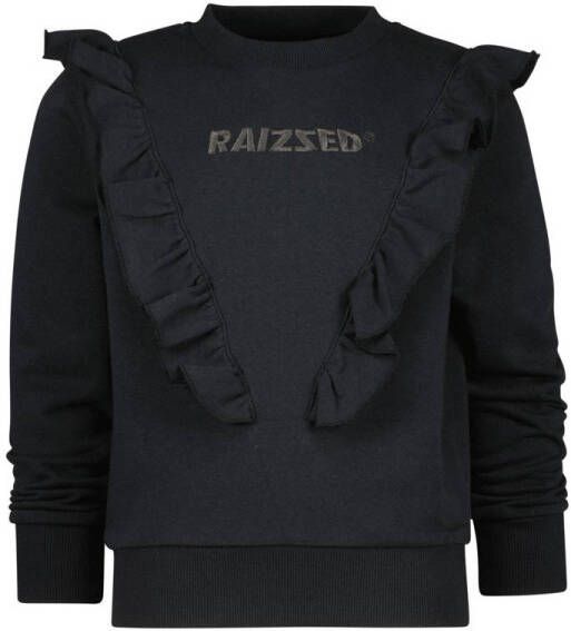 Raizzed sweater Misurina met logo en ruches zwart