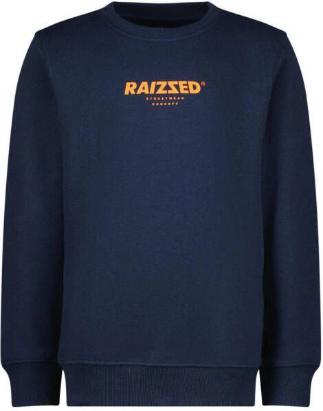 Raizzed sweater Morley met logo donkerblauw Logo 104