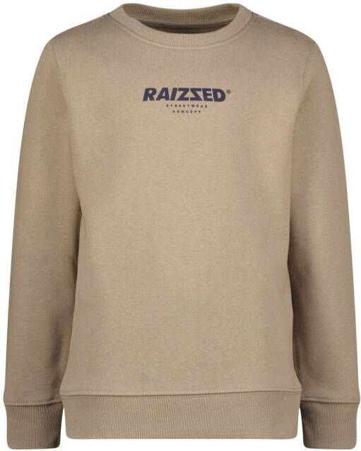 Raizzed sweater Morley met logo grijs Logo 128 | Sweater van