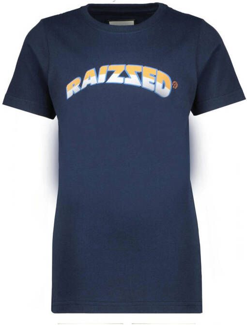 Raizzed T-shirt Djarno met logo donkerblauw Jongens Katoen Ronde hals Logo 104