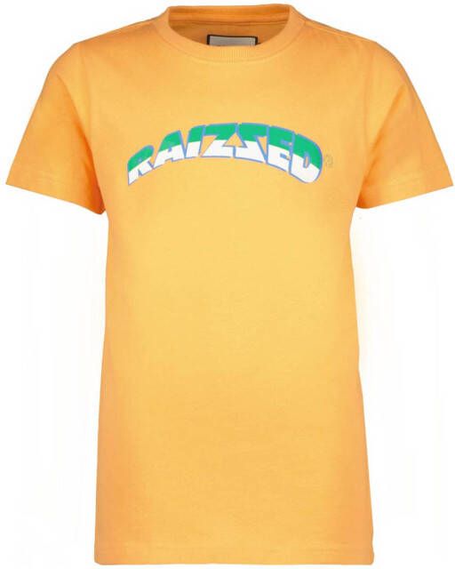 Raizzed T-shirt Djarno met logo oranje Jongens Katoen Ronde hals Logo 104