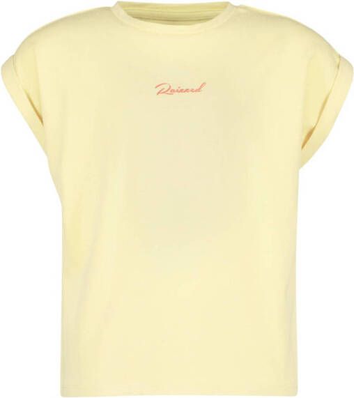 Raizzed T-shirt Ellen met logo geel Meisjes Katoen Ronde hals Logo 140