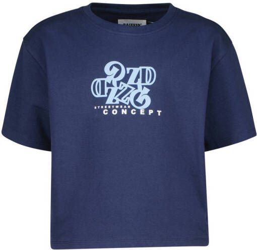 Raizzed T-shirt FAYA met printopdruk donkerblauw Meisjes Stretchkatoen Ronde hals 104