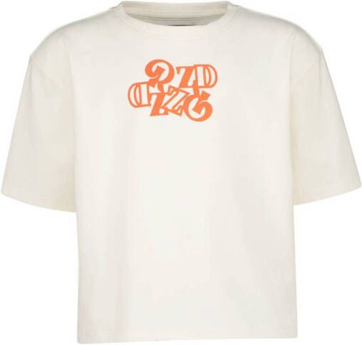 Raizzed T-shirt FAYA met printopdruk offwhite Wit Meisjes Stretchkatoen Ronde hals 116