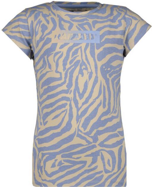 Raizzed T-shirt Florence met dierenprint lavendel zand
