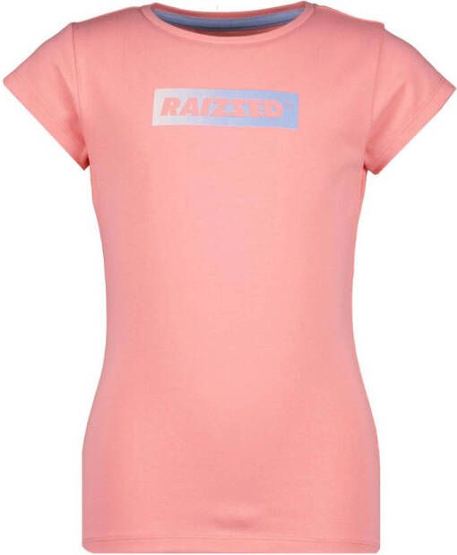 Raizzed T-shirt Florence met logo koraalroze