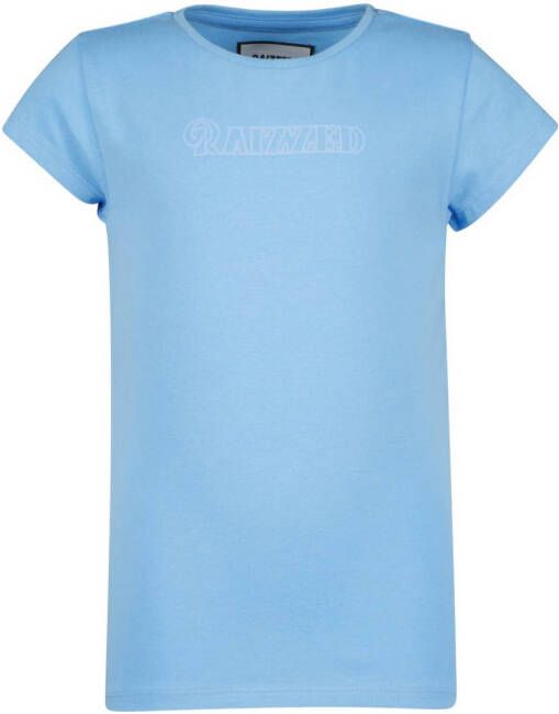 Raizzed T-shirt LOLITA met logo lichtblauw Meisjes Stretchkatoen Ronde hals 104