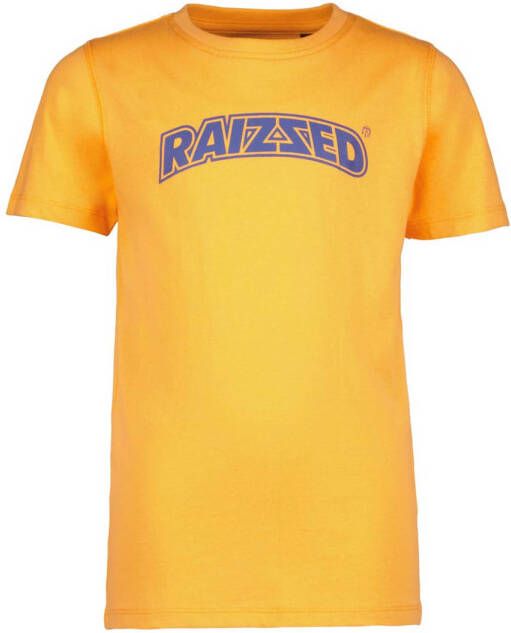 Raizzed T-shirt Maynard met logo oranje Jongens Katoen Ronde hals Logo 128