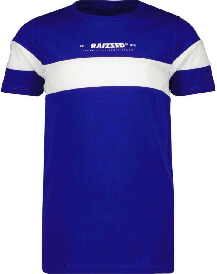 Raizzed T-shirt met logo kobaltblauw wit