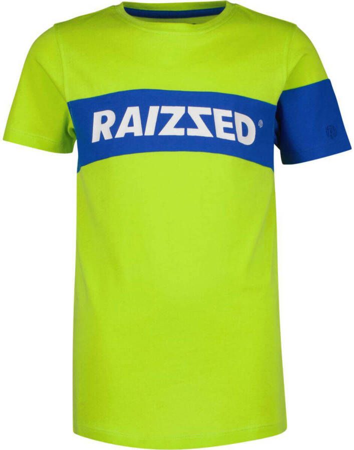 Raizzed T-shirt met logo limegroen blauw