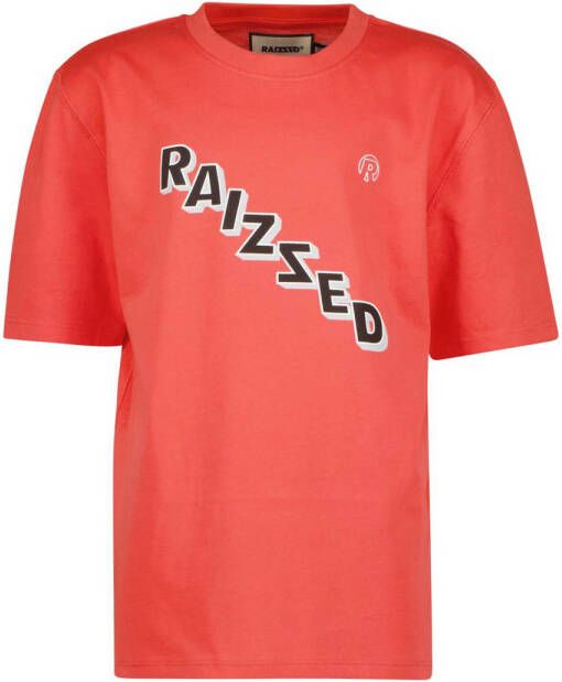 Raizzed T-shirt Stanton met logo rood Jongens Katoen Ronde hals Logo 116