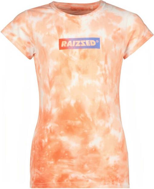 Raizzed tie-dye T-shirt Denpasar oranje wit Meisjes Katoen Ronde hals Tie-dye 116