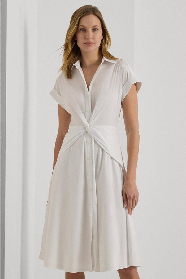 Lauren Ralph Lauren Overhemdjurk met knoopdetail model 'CIAN' - Foto 2