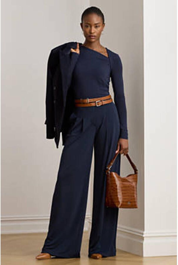 Lauren Ralph Lauren Wide leg stoffen broek met hoge band model 'CHABRELL' - Foto 2