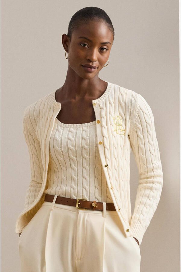 Lauren Ralph Lauren Gebreid cardigan met kabelpatroon model 'RALHAN' - Foto 2