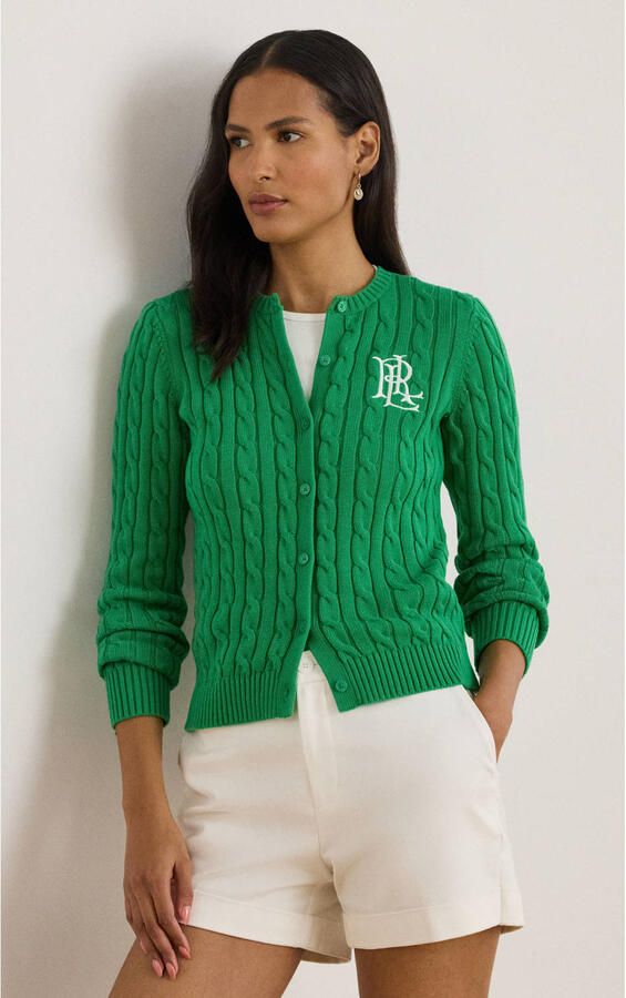 Lauren Ralph Lauren Gebreid jack met kabelpatroon en Labelstitching Model 'RALHAN'